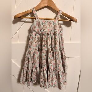 Charming Bunny and Floral Print Kids Dress Easter Girls 5Y Velveteen Rabbit